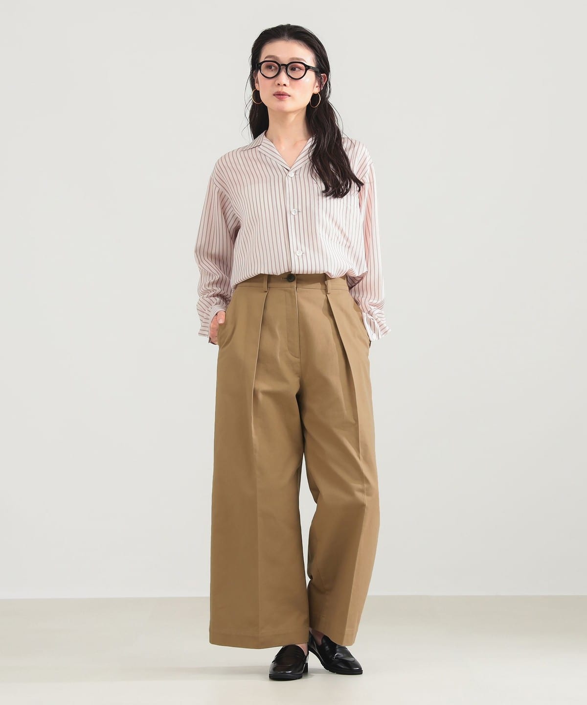 Demi-Luxe BEAMS（デミルクス ビームス）タック チノ ワイドパンツ