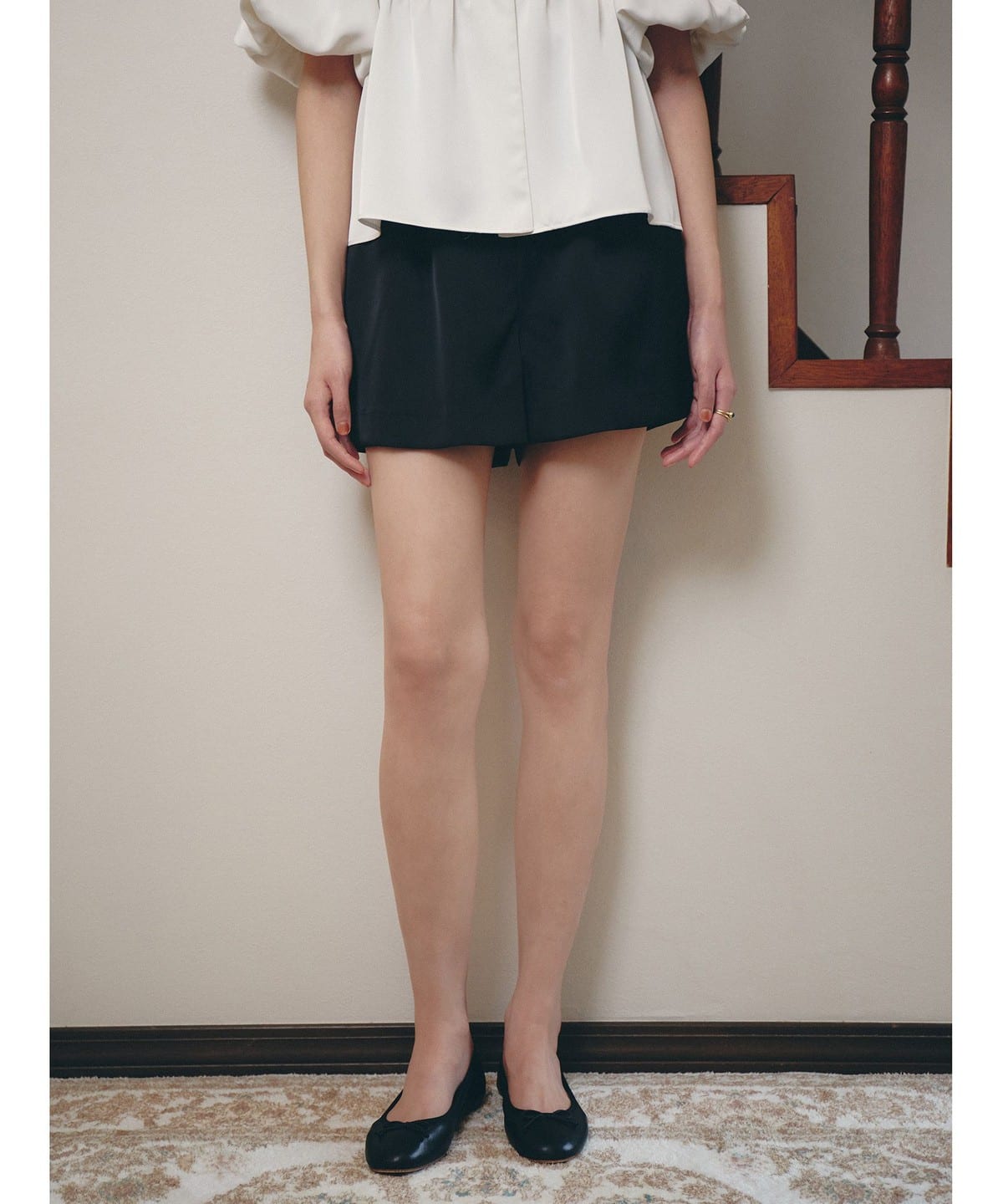 BEAMS SALON / シルキー ミニ ショートパンツ パンツ WOMEN BLACK M