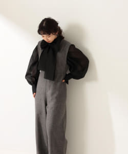 Demi-Luxe BEAMS / チェック ノースリーブ オールインワン