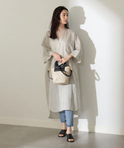 TICCA / 別注 ストライプ キーネック ワンピース