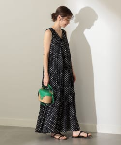 ne Quittez pas × Demi-Luxe BEAMS / 別注 ドットギャザー ノースリーブワンピース