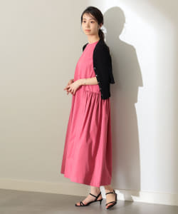 Demi-Luxe BEAMS / タフタ ギャザーワンピース