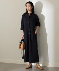 Demi-Luxe BEAMS / コットン グログラン シャツワンピース