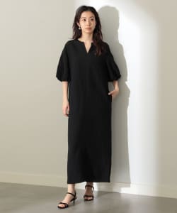 Demi-Luxe BEAMS / ソフトリネン スキッパーワンピ―ス