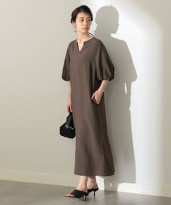 Demi-Luxe BEAMS / ソフトリネン スキッパーワンピ―ス
