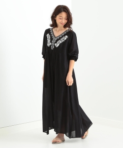 ne Quittez pas / バックリボン 刺繍マキシドレス