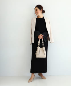 Demi-Luxe BEAMS / ブラック ニットドレス.M