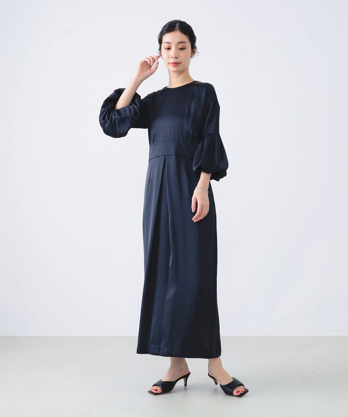 10,810円Demi-Luxe BEAMS  ボリュームスリーブ タイトワンピース ドレス