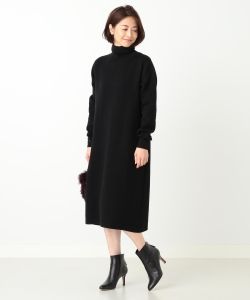 SLOANE / ダブルフェイス タートルネックワンピース