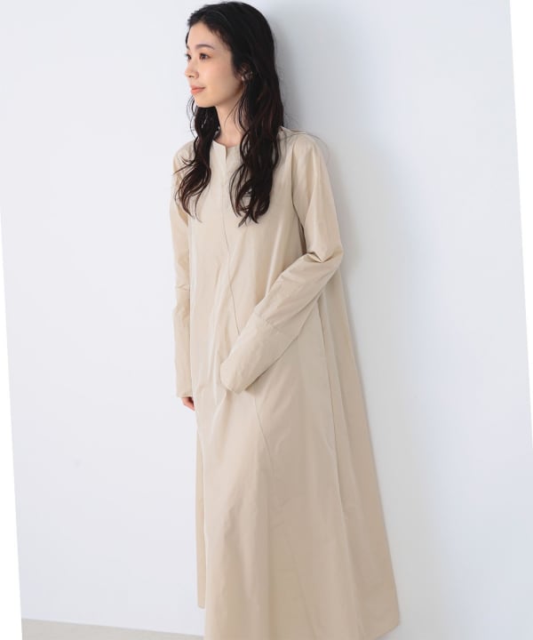 美品 デミルクス ビームス 定価3万円 シルク混　黒のタフタワンピース W291 美品 デミルクス ビームス 定価3万円 シルク混 黒のタフタ