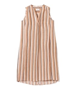 BARBA / ストライプ Vネック ノースリーブワンピース
