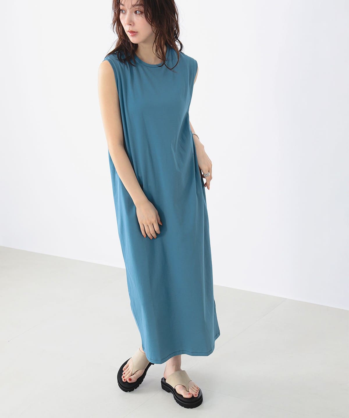 未使用級 ATON × RHC スリーブレスドレス マキシワンピース 未使用級 ATON × RHC スリーブレスドレス マキシワンピース