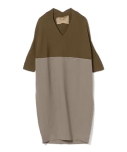 ROOM NO.8 / 2トーン ホールガーメント ニットワンピース