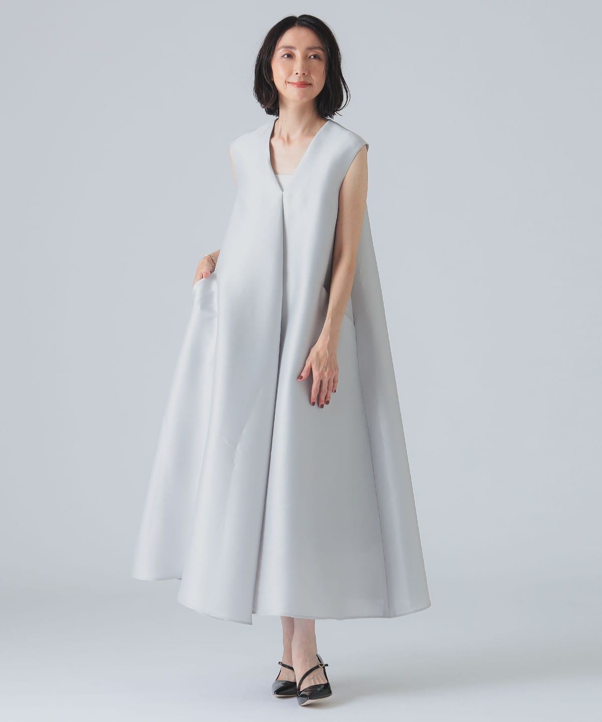 M・fil エム・フィル / アシメントリー フレアー ワンピース ワンピース WOMEN LIGHT. GREY 36 M・fil エム・フィル / アシメントリー フレアー ワンピース ワンピース WOMEN LIGHT. GREY 36