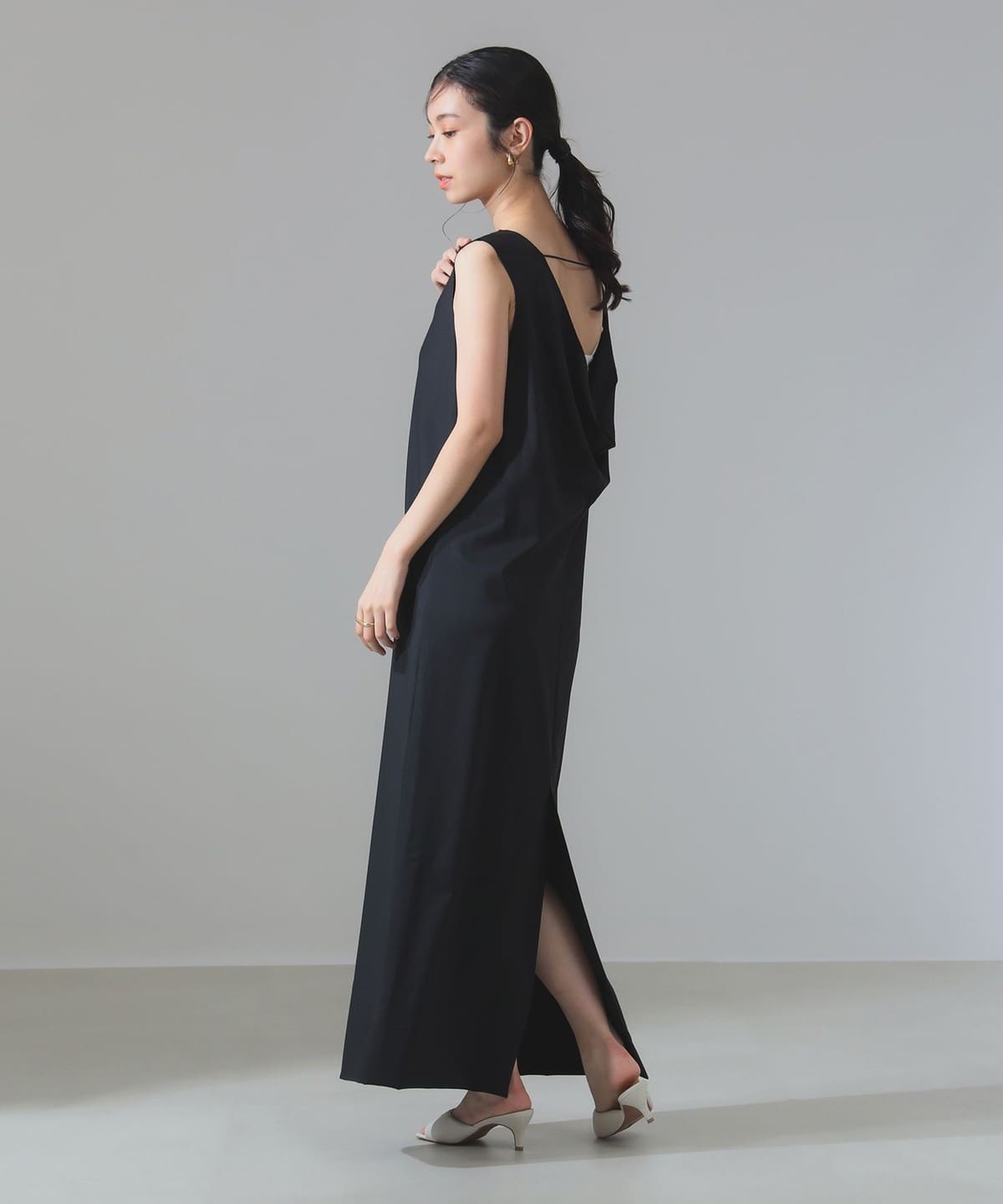 CINOH チノ / サマーウール ドレープ ドレス ワンピース WOMEN BLACK 36 CINOH チノ / サマーウール ドレープ ドレス ワンピース WOMEN BLACK 36