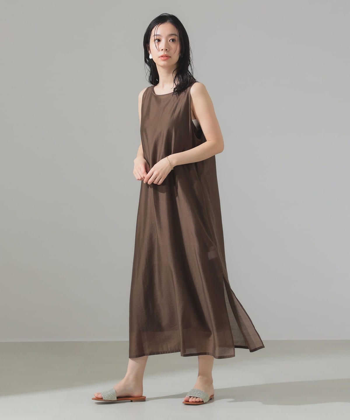 シアー レイヤー ワンピース ワンピース WOMEN BROWN 38 シアー レイヤー ワンピース ワンピース WOMEN BROWN 38