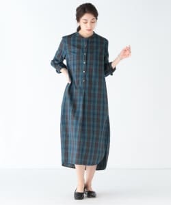TICCA / 別注 ノーカラー ロングスリーブワンピース