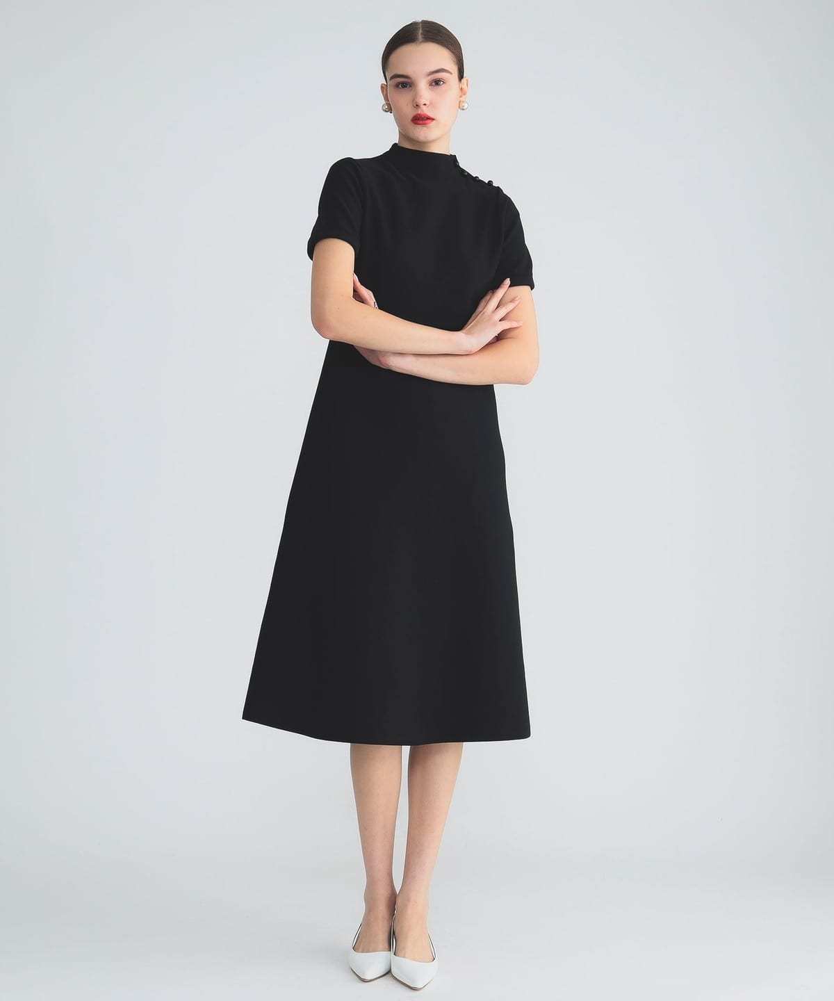 フィットフレア ニットワンピース ワンピース WOMEN BLACK 38 フィットフレア ニットワンピース ワンピース WOMEN BLACK 38