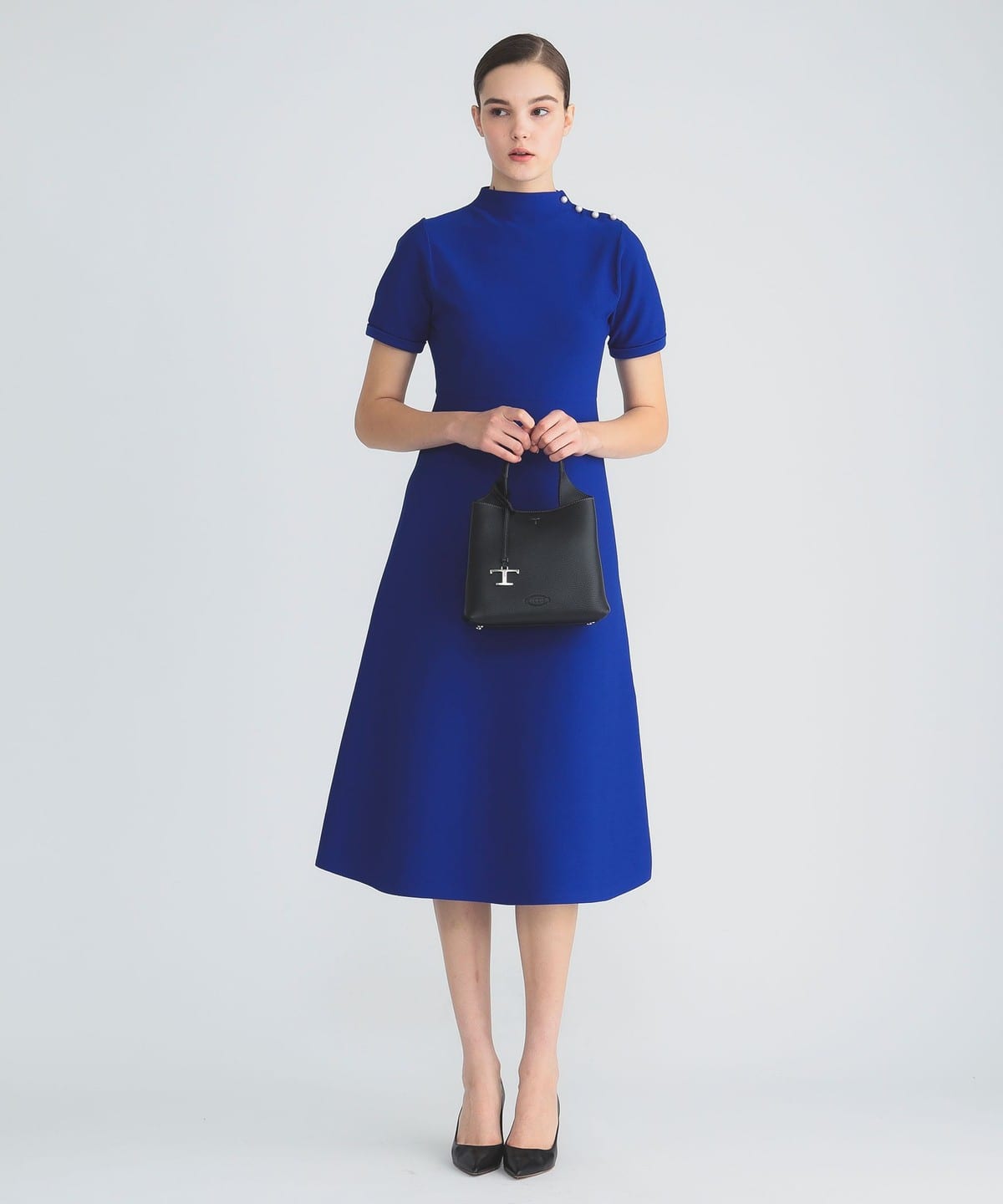 フィットフレア ニットワンピース ワンピース WOMEN BLUE 38 フィットフレア ニットワンピース ワンピース WOMEN BLUE 38