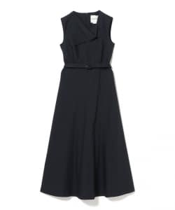 ROLAND MOURET / ドレープ コットンポプリン ミディドレス