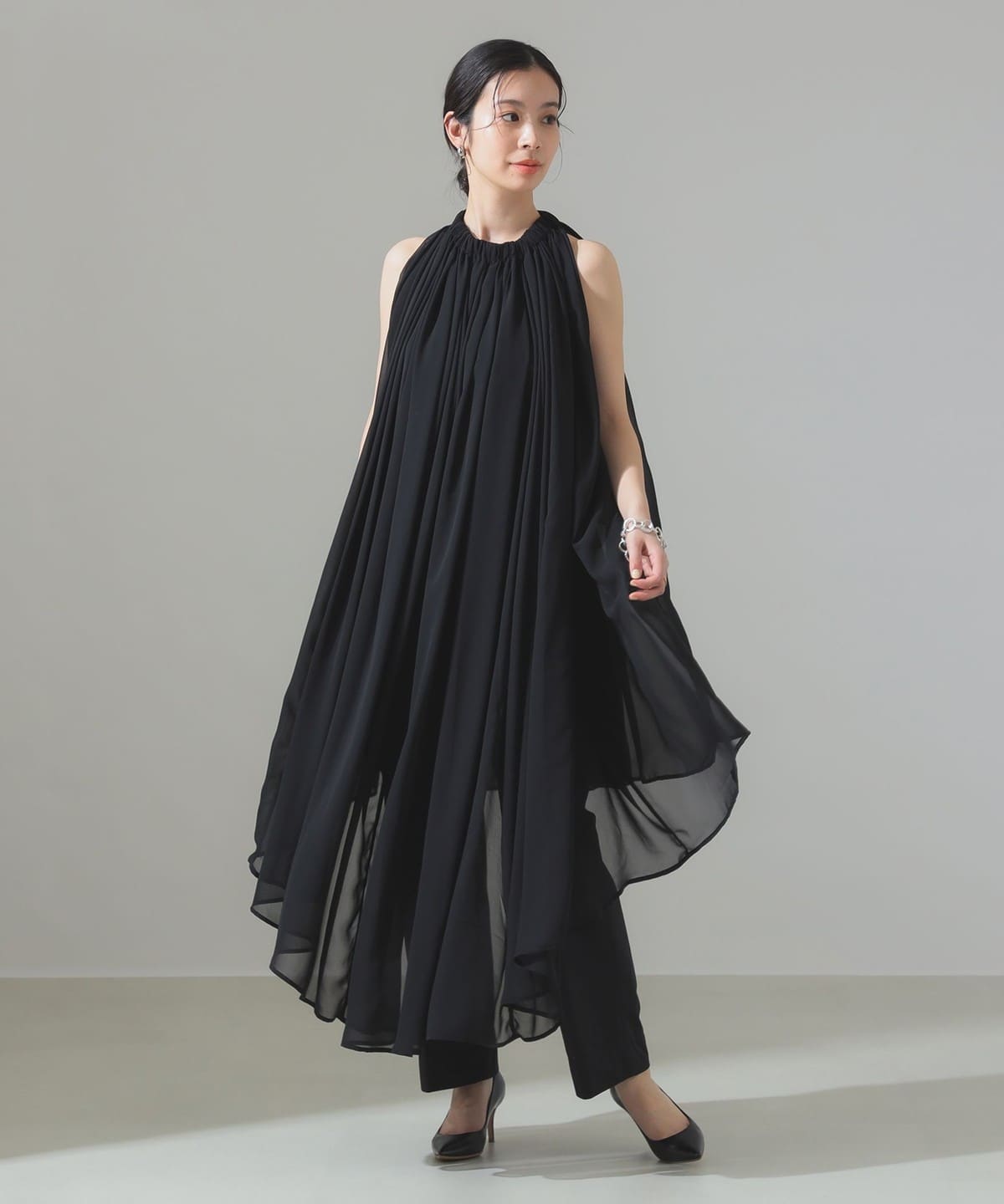 HARUNOBUMURATA /LAVISH シフォン ドレス ワンピース WOMEN BLACK 34 HARUNOBUMURATA /LAVISH シフォン ドレス ワンピース WOMEN BLACK 34