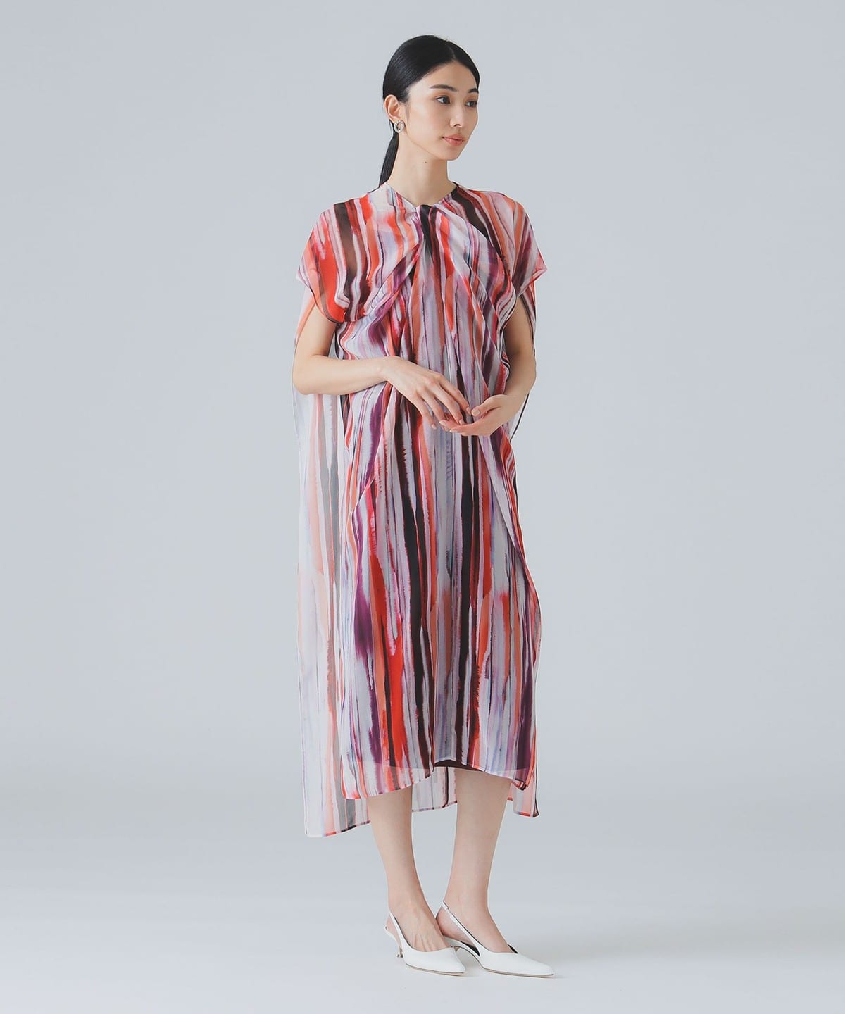 support surface / クロスネック プリントドレス ワンピース WOMEN RED 1 support surface / クロスネック プリントドレス ワンピース WOMEN RED 1