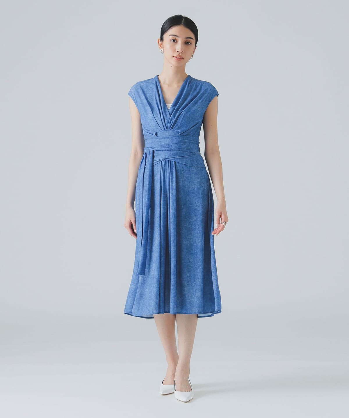 CORCOVADO コルコバード / デニム プリント ドレス ワンピース WOMEN NAVY 40 CORCOVADO コルコバード / デニム プリント ドレス ワンピース WOMEN NAVY 40