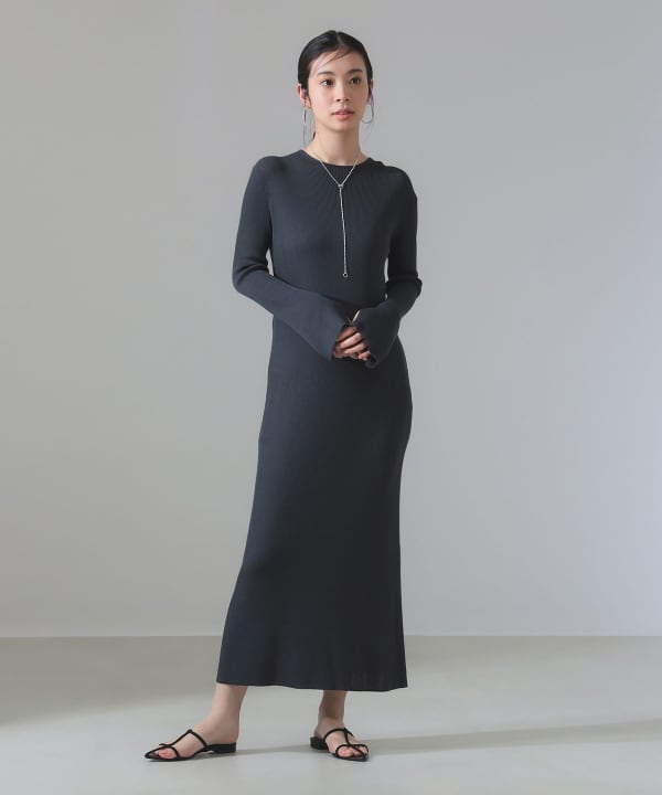 新品 Demi-Luxe フレアワンピース ネイビー サイズ38*FD1102 Demi-Luxe BEAMS（デミルクス ビームス）の「Demi-Luxe BEAMS