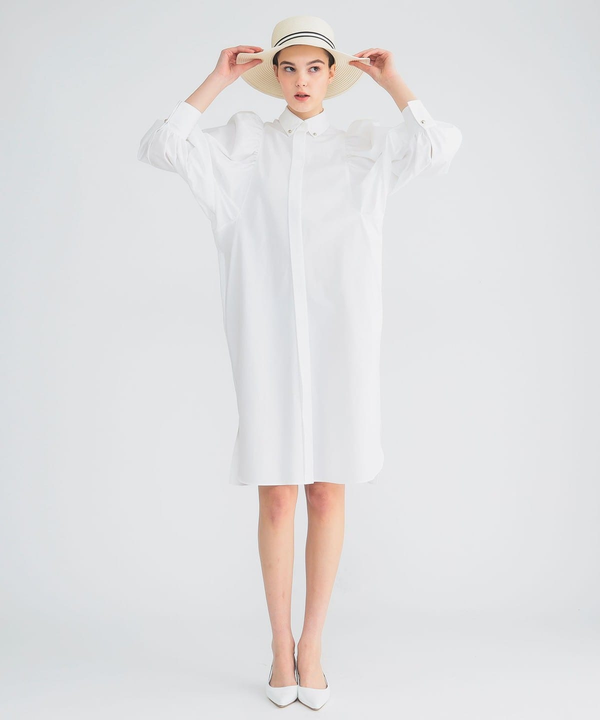 ギャザースリーブ ワンピース ワンピース WOMEN OFF WHITE ONE SIZE ギャザースリーブ ワンピース ワンピース WOMEN OFF WHITE ONE SIZE