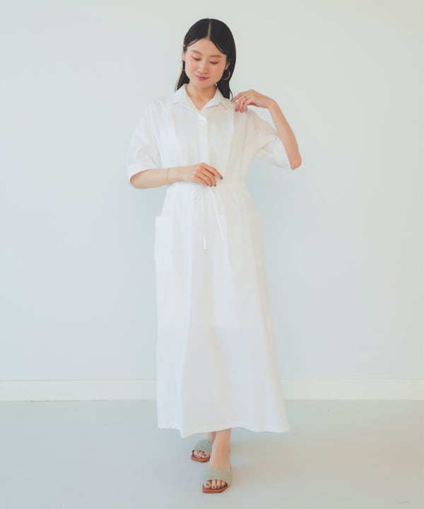 Demi-Luxe BEAMSリネン ハーフスリーブワンピース38美品 Demi-Luxe BEAMS（デミルクス ビームス）の「Demi-Luxe BEAMS