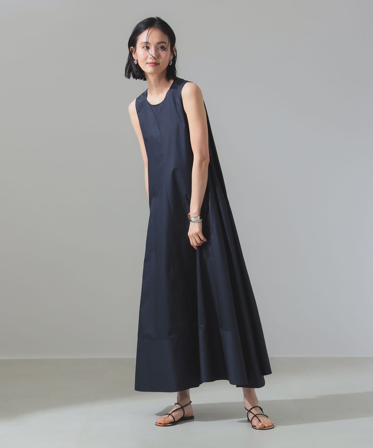 スリーブレス フレア ワンピース ワンピース WOMEN NAVY 36 スリーブレス フレア ワンピース ワンピース WOMEN NAVY 36