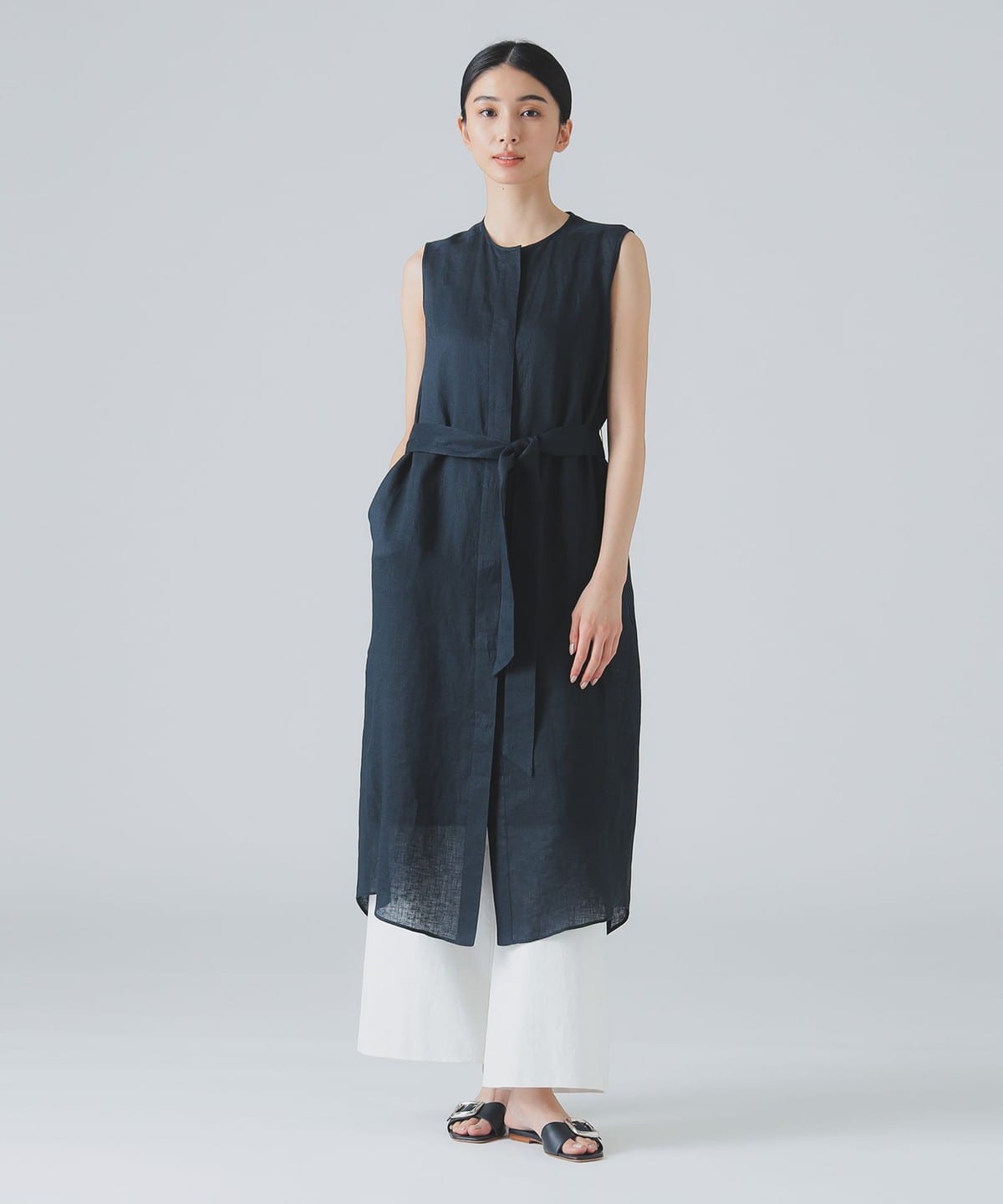 M・fil エム・フィル / リネン ベルト ワンピース ワンピース WOMEN NAVY 38 M・fil エム・フィル / リネン ベルト ワンピース ワンピース WOMEN NAVY 38