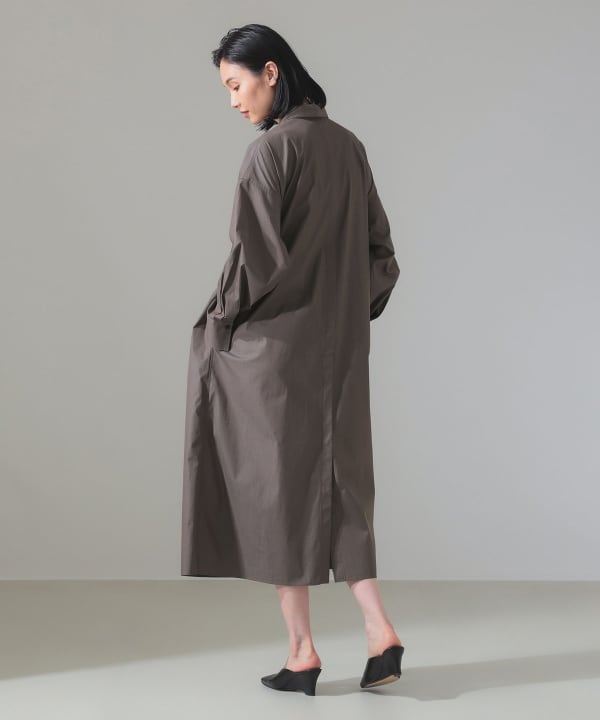 Demi-Luxe BEAMS ネイビー ポケット付きシャツワンピース 長袖 Demi-Luxe BEAMS ネイビー ポケット付きシャツワンピース 長袖