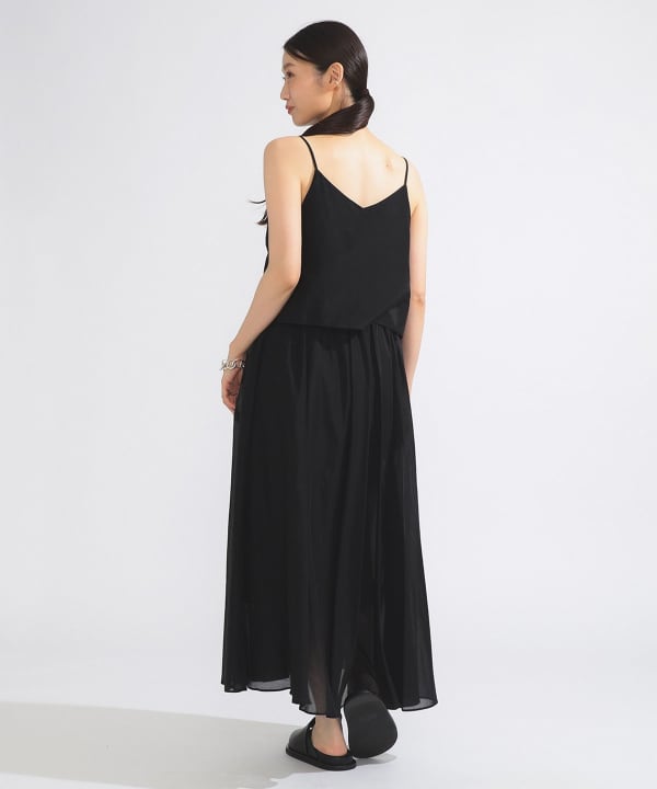 【Demi-Luxe BEAMS】美品　コットン　シルク　スリットワンピース！ Demi-Luxe BEAMS】美品コットンシルクスリットワンピース！