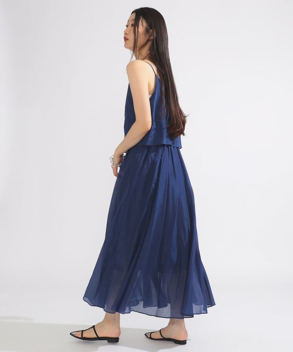 【Demi-Luxe BEAMS】美品　コットン　シルク　スリットワンピース！ Demi-Luxe BEAMS】美品 コットン シルク スリットワンピース！