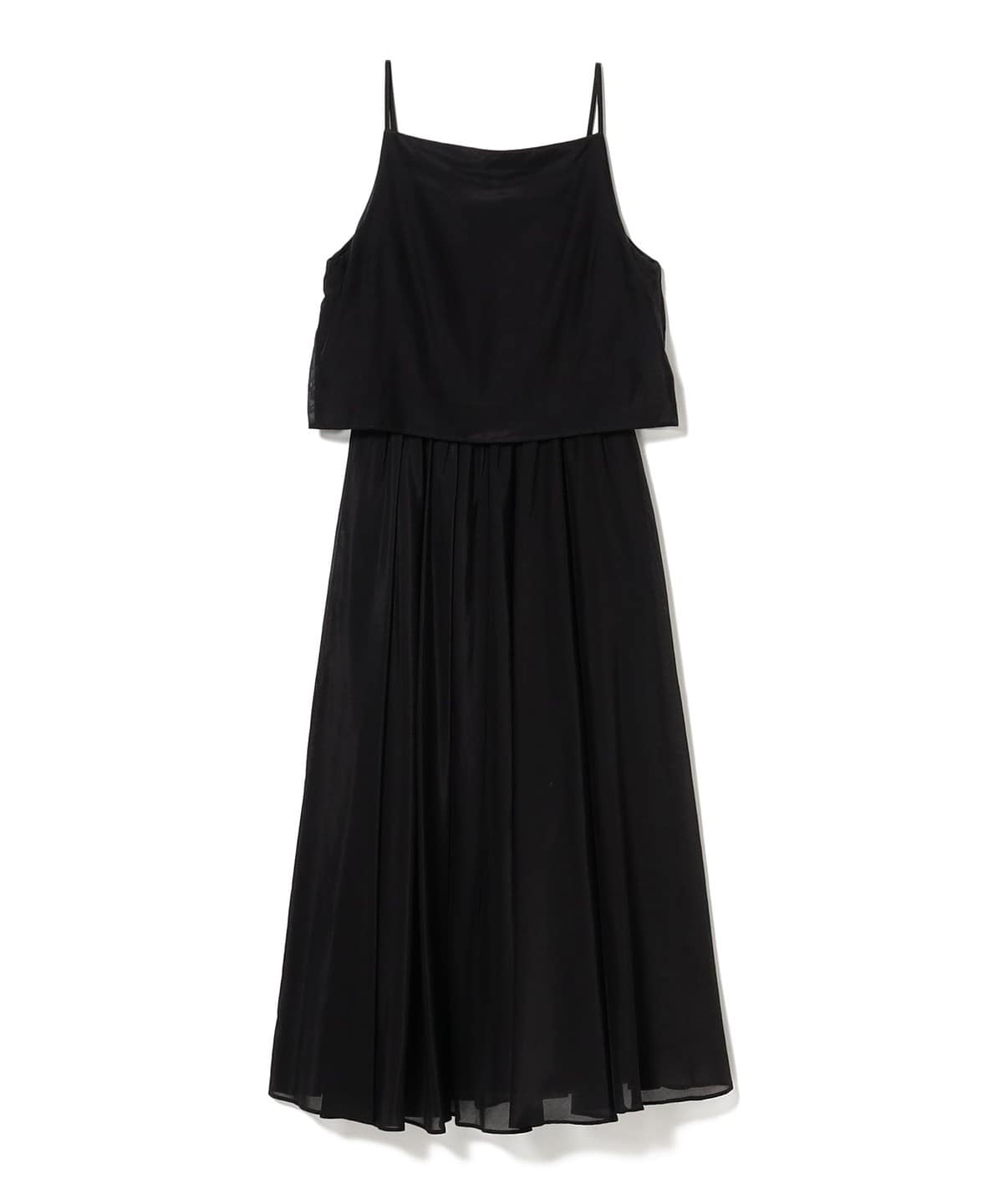 コットンシルク フレア キャミソール ワンピース ワンピース WOMEN BLACK 38 コットンシルク フレア キャミソール ワンピース ワンピース WOMEN BLACK 38