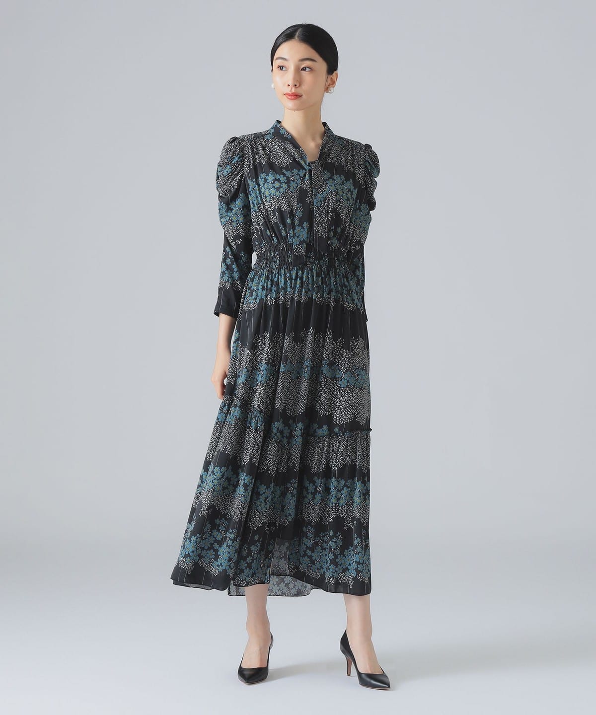 ローズコルコバードワンピ 優待価格[SUGAR ROSE]5分袖キレイ目リブワンピース | KOBUNSHA