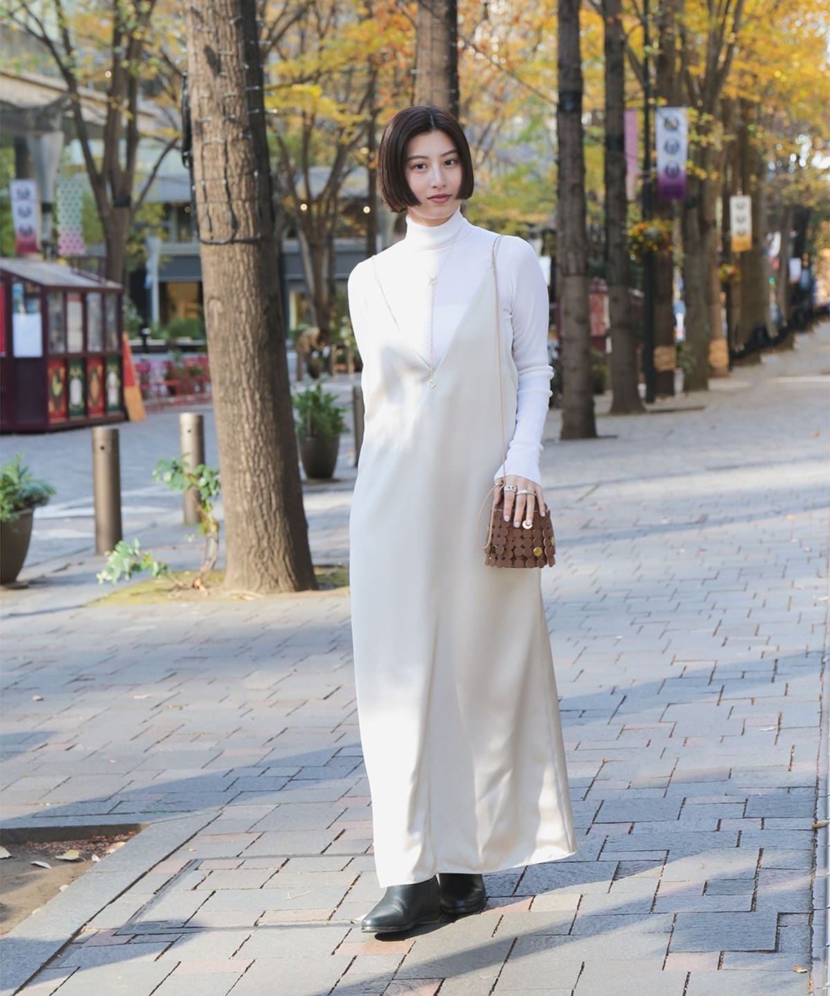 ■専用■美品 デミルクスビームス 3,2万円 シャツワンピース ホワイト 435 Demi-Luxe BEAMS（デミルクス ビームス）フリルヘム シャツ ワンピース