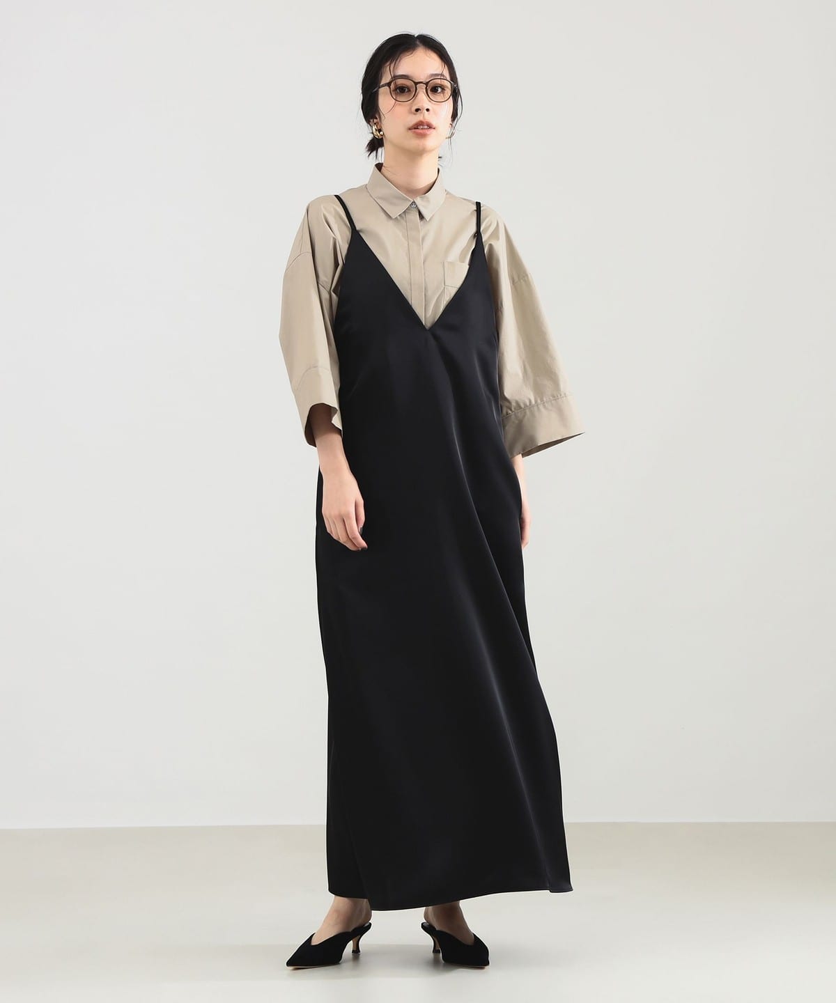 ✨美品✨MaxMara LEISURE 光沢 キャミワンピース ベージュ 38 ✨美品✨MaxMara LEISURE 光沢 キャミワンピース ベージュ 38