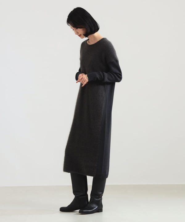 Demi-Luxe BEAMS クルーネック プリントワンピース マキシ丈 Demi-Luxe BEAMS クルーネック プリントワンピース マキシ丈