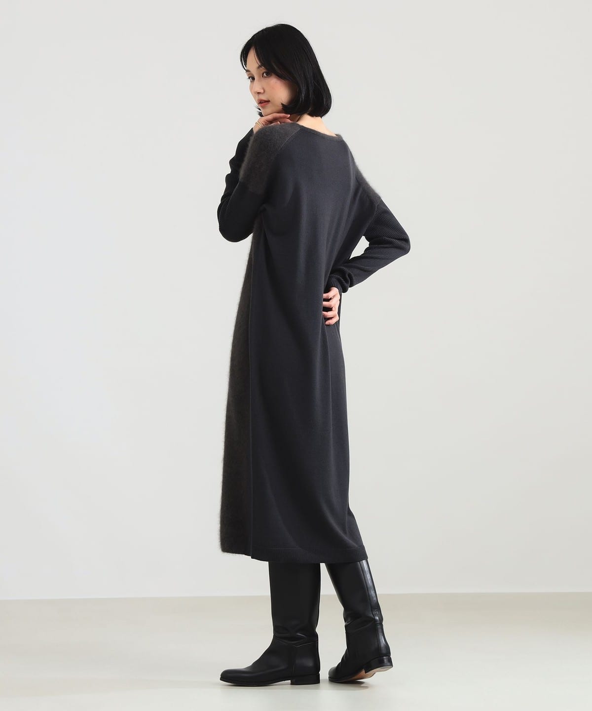 【Demi-Luxe BEAMS】新品未使用 フラッフィモヘヤクルーネックニット Demi-Luxe BEAMS】新品未使用 フラッフィモヘヤクルーネック
