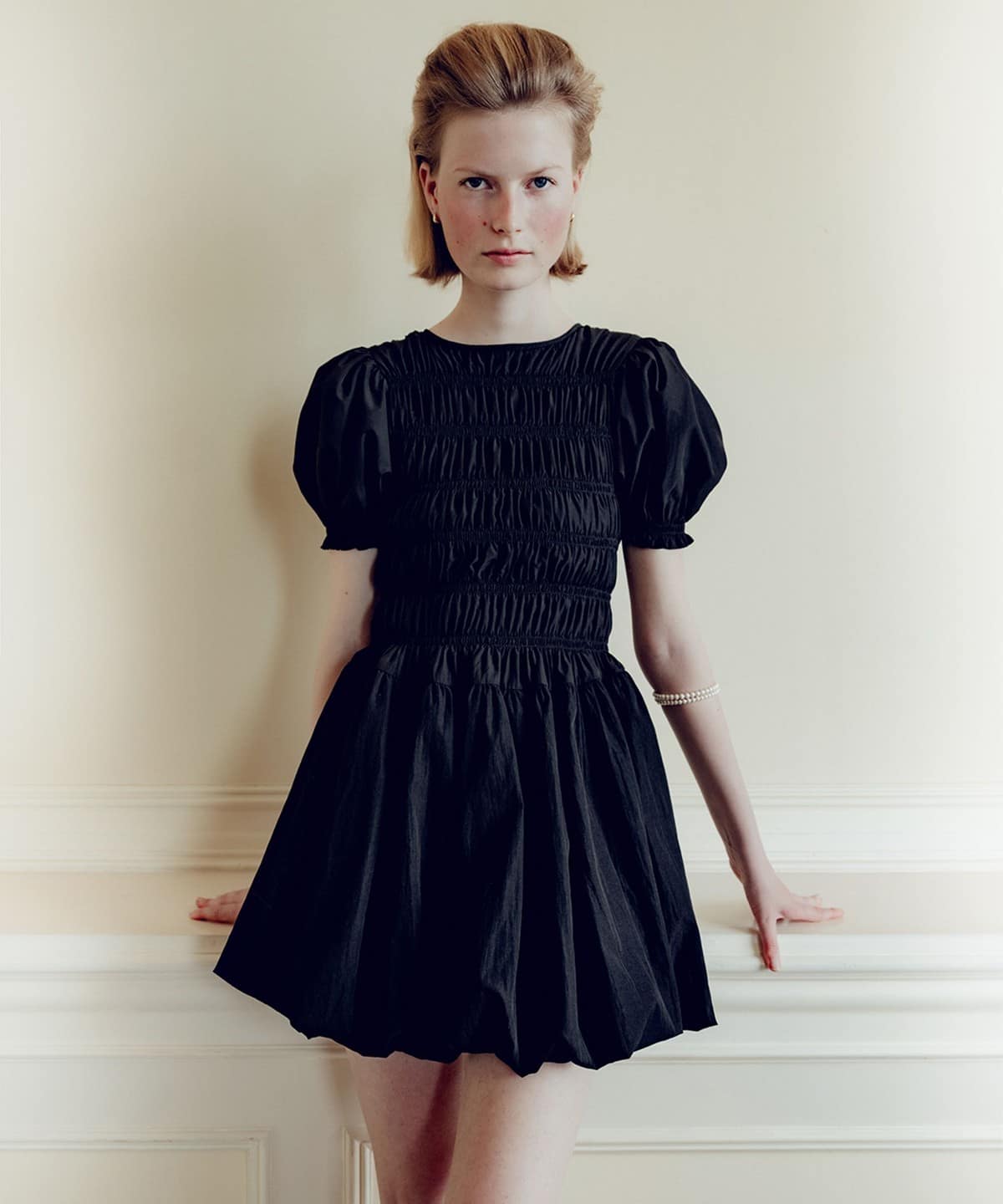 BEAMS SALON / フローティング バルーン ドレス ワンピース WOMEN BLACK 38 BEAMS SALON / フローティング バルーン ドレス ワンピース WOMEN BLACK 38