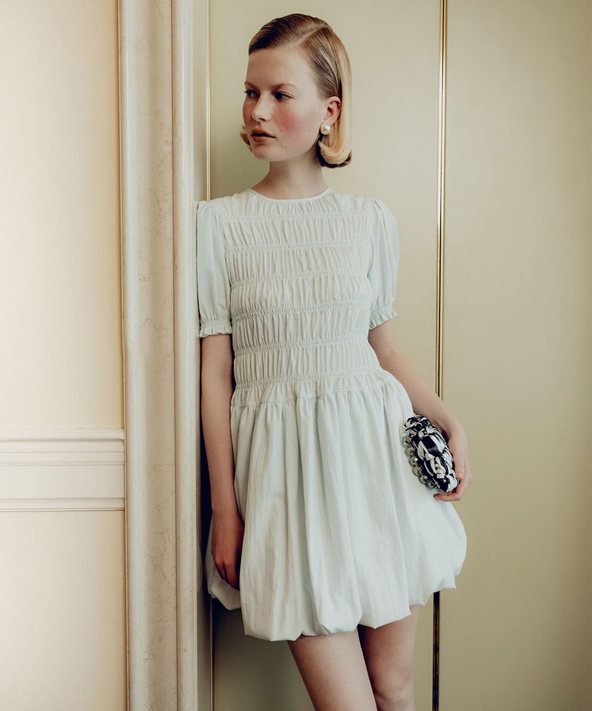 BEAMS SALON / �t���[�e�B���O �o���[�� �h���X �����s�[�X WOMEN SAX�A 36