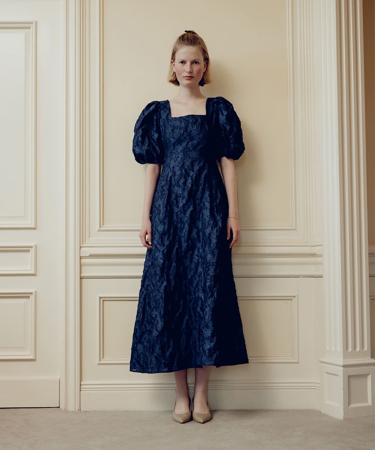 BEAMS SALON / パフブーケ ドレス ワンピース WOMEN NAVY 38 BEAMS SALON / パフブーケ ドレス ワンピース WOMEN NAVY 38