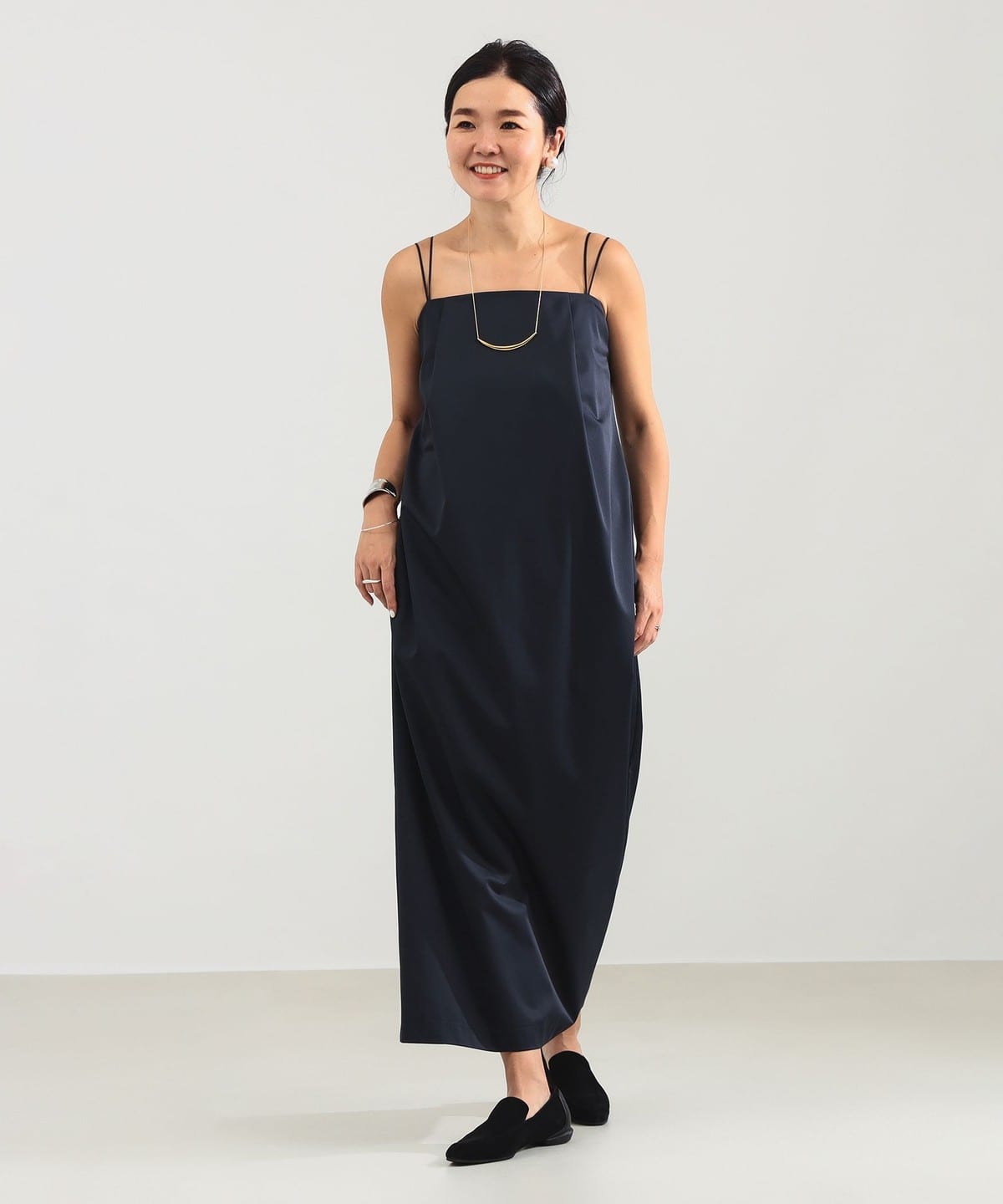 エディター東原妙子 × Demi-Luxe BEAMS デミルクス ビームス / シャイニー キャミソール ワンピース ワンピース WOMEN NAVY 38 エディター東原妙子 × Demi-Luxe BEAMS デミルクス ビームス / シャイニー キャミソール ワンピース ワンピース WOMEN NAVY 38