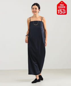 【+15%ポイントUP】エディター東原妙子 × Demi-Luxe BEAMS / シャイニー キャミソール ワンピース