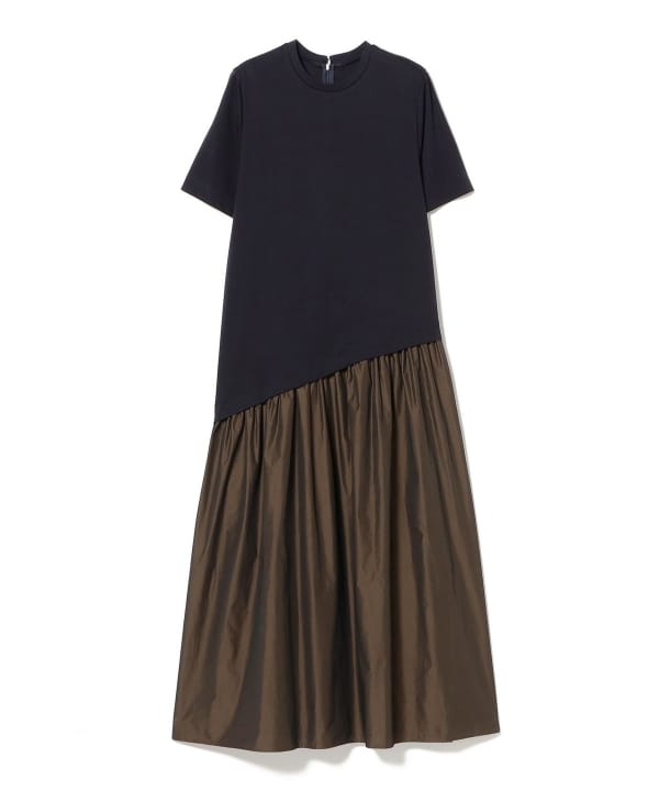美品 デミルクス ビームス 定価3万円 シルク混　黒のタフタワンピース W291 美品 デミルクス ビームス 定価3万円 シルク混 黒のタフタ