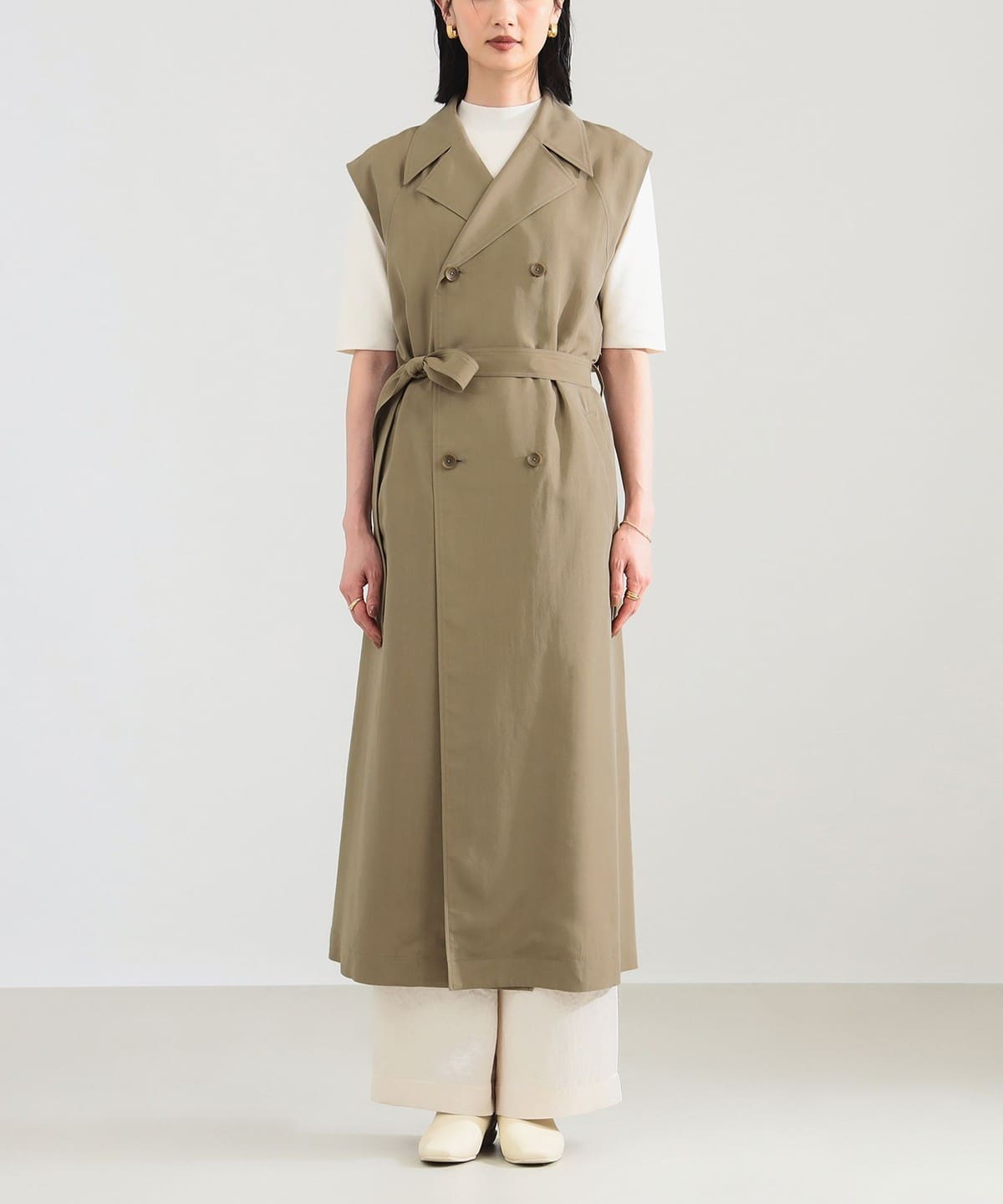 美品 デミルクス Demi-Luxe BEAMS リネンキャンバスコート 38 Demi-Luxe BEAMS（デミルクス ビームス）の「Demi-Luxe BEAMS