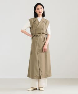 【+15%ポイントUP】ノースリーブ ロングトレンチ ワンピース