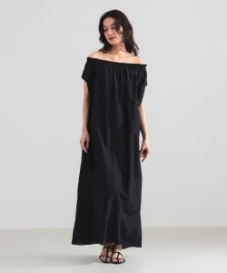 Cotton silk off-shoulder dress